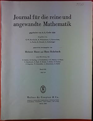 Imagen del vendedor de Journal fr die reine und angewandte Mathematik. Band 202, Heft 3 / 4. Walter Hansen: zum Scholz-Brauerschen Problem; etc. a la venta por biblion2