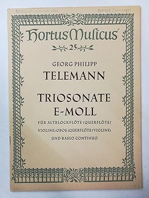 Triosonate E-moll für Altblockflöte (Querflöte / Violine), Oboe (Querflöte / Violine) und Basso c...