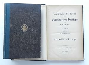 Bild des Verkufers fr Mittheilungen des Vereines fr Geschichte der Deutschen in Bhmen. XX. u. XXII. Jahrgang. Redigiert von Ludwig Schlesinger. Nebst der Literarischen Beilage. 2 Bnde zum Verkauf von Buch- und Kunst-Antiquariat Flotow GmbH