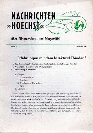 Seller image for Erfahrungen mit dem Insektizid Thioden for sale by Clivia Mueller