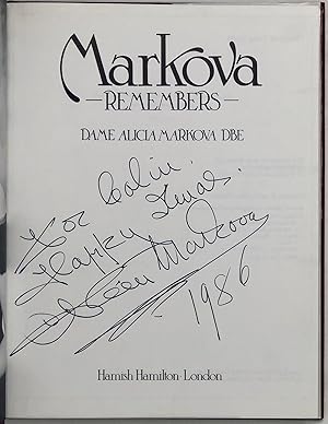 Seller image for Markova Remembers for sale by Maggs Bros. Ltd ABA, ILAB, PBFA, BA