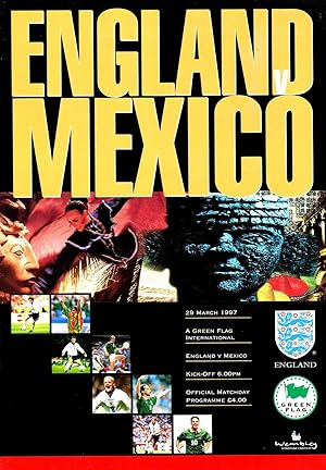 England V Mexico : 29/03/1997 : (Sponsors Green Flag)