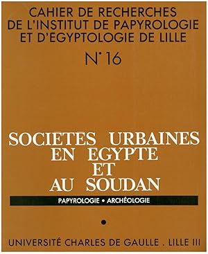 SOCIETES URBAINES EN EGYPTE ET AU SOUDAN, 16