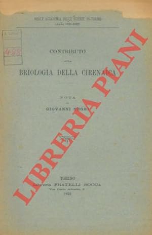 Bild des Verkufers fr Contributo alla briologia della Cirenaica. zum Verkauf von Libreria Piani