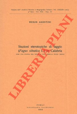 Stazioni eterotropiche di faggio ( Fagus silvatica L.) in Calabria.