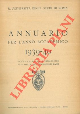 Annuario per l'anno accademico 1939-40.