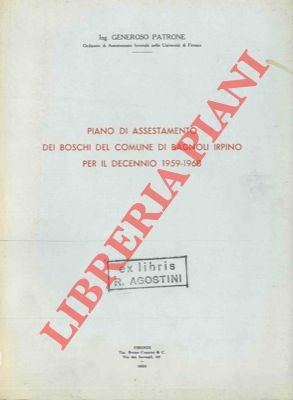 Immagine del venditore per Piano di assestamento dei boschi del comune di Bagnoli Irpino per il decennio 1959-1968. venduto da Libreria Piani