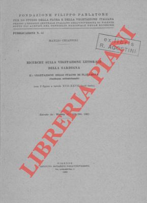 Bild des Verkufers fr Vegetazione dello stagno di Platamona (Sardegna settentrionale). II. Ricerche sulla vegetazione littorale della Sardegna. zum Verkauf von Libreria Piani