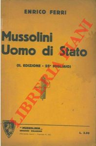 Bild des Verkufers fr Mussolini uomo di stato. zum Verkauf von Libreria Piani