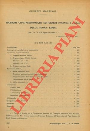 Bild des Verkufers fr Ricerche tassonomiche sui generi Urginea e Scilla della flora sarda. zum Verkauf von Libreria Piani