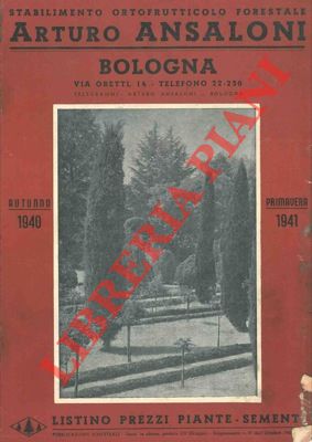 Listino prezzi piante - sementi. 1940/1941.