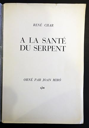 Seller image for A La sant Du Serpent for sale by Chlo et Denis Ozanne