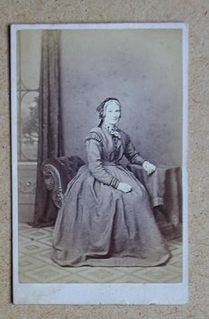 Image du vendeur pour Carte De Visite Photograph. Studio Portrait of a Woman in a Hooped Dress. mis en vente par N. G. Lawrie Books