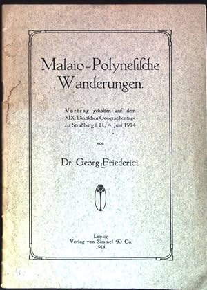 Bild des Verkufers fr Malaio-Polynesische Wanderungen zum Verkauf von books4less (Versandantiquariat Petra Gros GmbH & Co. KG)