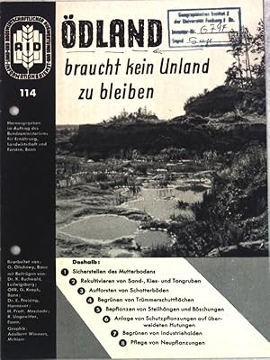 Bild des Verkufers fr dland braucht kein Unland zu bleiben; Heft 114; zum Verkauf von books4less (Versandantiquariat Petra Gros GmbH & Co. KG)