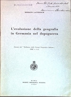 Bild des Verkufers fr L'Evoluzione della geografia in Germania nel dopoguerra; zum Verkauf von books4less (Versandantiquariat Petra Gros GmbH & Co. KG)