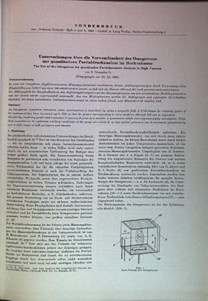 Seller image for Untersuchungen �ber die Verwendbarkeit des Omegatrons zur quantitativen Partialdruckanalyse im Hochvakuum Vorlage zur Dissertation von Siegfried D�mmler; for sale by books4less (Versandantiquariat Petra Gros GmbH & Co. KG)