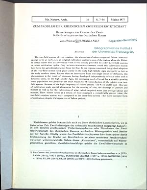 Bild des Verkufers fr Zum Problem der rheinischen Zweifelderwirtschaft; zum Verkauf von books4less (Versandantiquariat Petra Gros GmbH & Co. KG)