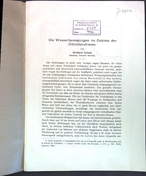 Imagen del vendedor de Die Wasserbewegungen im Gebiete der Gibraltarstrasse; a la venta por books4less (Versandantiquariat Petra Gros GmbH & Co. KG)