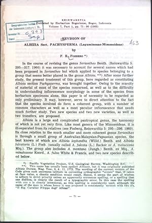 Bild des Verkufers fr Revision of Albizia Sect. Pachysperma (Leguminosae-Mimosoideae); zum Verkauf von books4less (Versandantiquariat Petra Gros GmbH & Co. KG)