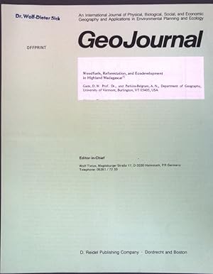 Imagen del vendedor de Woodfuels, Reforestation, and Ecodevelopment in Highland Madagascar; Offprint of Geo Journal; a la venta por books4less (Versandantiquariat Petra Gros GmbH & Co. KG)