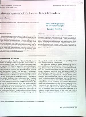 Bild des Verkufers fr Risikomanagement bei Hochwasser: Beispiel Oberrhein; zum Verkauf von books4less (Versandantiquariat Petra Gros GmbH & Co. KG)
