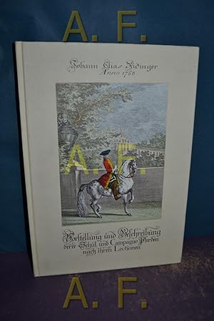 Imagen del vendedor de Johann Elias Ridinger : Vorstellung und Beschreibung derer Schul und Campagne Pferden. a la venta por Antiquarische Fundgrube e.U.