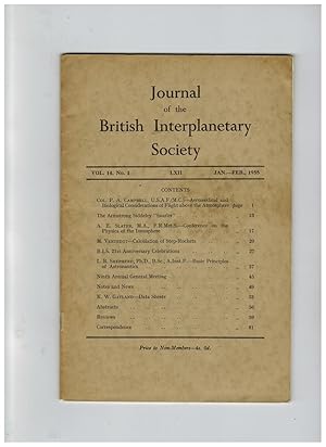 JOURNAL OF THE BRITISH INTERPLANETARY SOCIETY. Jan-Feb 1955