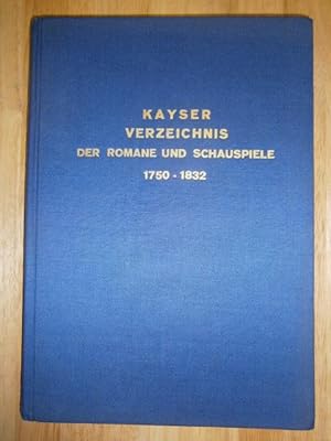 Bild des Verkufers fr Vollstndiges Verzeichnis der von 1750 bis zu Ende des Jahres 1832 in Deutschland und in den angrenzenden Lndern gedruckten Romane und Schauspiele. Reprint der Ausgabe 1836. zum Verkauf von NORDDEUTSCHES ANTIQUARIAT