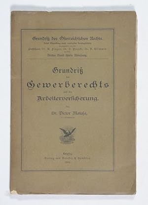 Seller image for Grundri des Gewerberechts und der Arbeiterversicherung. (= Grundriss des sterreichischen Rechts, Bd. 3, Abt. 5). for sale by Versandantiquariat Wolfgang Friebes