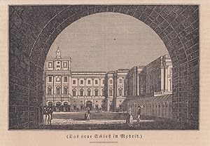 Das neue Schloß in Madrid, Holzstich um 1865, Blattgröße: 11,3 x 16,2 cm, reine Bildgröße: 10,5 x...