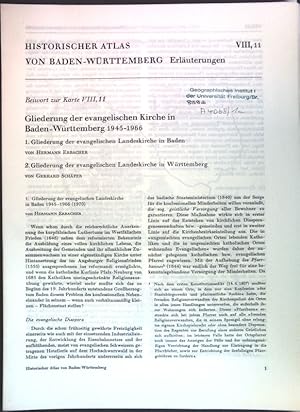 Imagen del vendedor de Gliederung der evangelischen Kirche in Baden-Wrttemberg 1945-1966; Historischer Atlas von Baden-Wrttemberg, Erluterungen: Beiwort zur Karte VIII, 11; a la venta por books4less (Versandantiquariat Petra Gros GmbH & Co. KG)