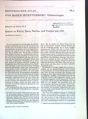 Bild des Verkufers fr Zenten an Rhein, Main, Neckar und Tauber um 1550; Historischer Atlas von Baden-Wrttemberg, Erluterungen: Beiwort zur Karte IX, 2; zum Verkauf von books4less (Versandantiquariat Petra Gros GmbH & Co. KG)
