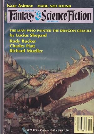 Image du vendeur pour The Magazine of Fantasy and Science Fiction December 1984 - The Boy Who Disappeared Clouds, The Man Who Painted the Dragon Graiule, Monument to the Third International, Seaborne, Finnegan's Fake, Made Not Found, The Spacing of Fred McNerth, +++ mis en vente par Nessa Books