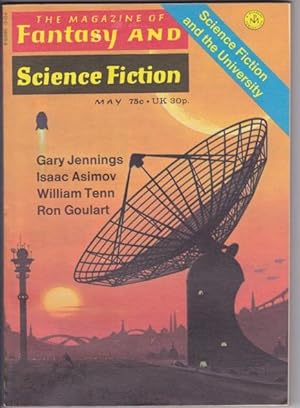 Immagine del venditore per The Magazine of Fantasy and Science Fiction May 1972 - Masterpiece, The Scroll, A Passage in Italics, Willie's Blues, Sooner or Later or Never Never, Jazz Then Musicology Now, Academe and I, For Whom the Girl Waits, +++ venduto da Nessa Books