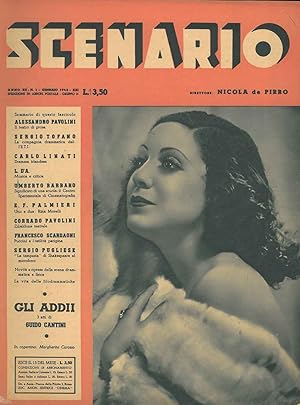 Scenario. Rivista mensile delle arti della scena. Anno XII, n. 1, gennaio 1943. Direttore: Nicola...