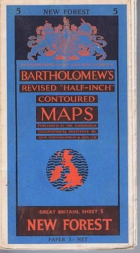 New Forest Bartholomew's Revised Half-Inch Contoured Maps: Sheet 5 New Forest