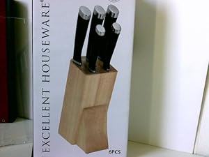 Exellent Houseware: Messerset/ Knife Set. 5 Messer verschiedene Größen, 1 Holzblock