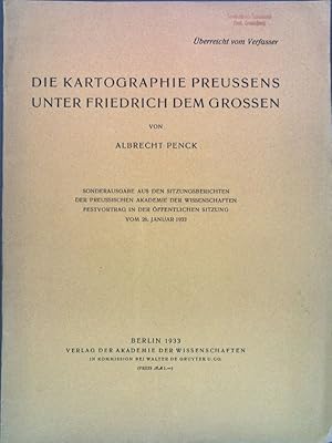 Bild des Verkufers fr Die Kartographie Preussens unter Friedrich dem Grossen; zum Verkauf von books4less (Versandantiquariat Petra Gros GmbH & Co. KG)