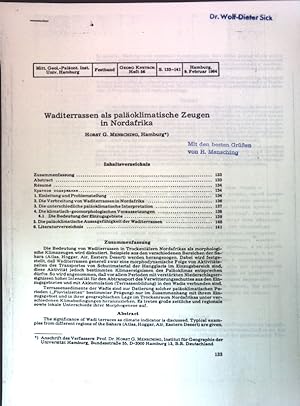 Imagen del vendedor de Waditerrassen als paloklimatische Zeugen in Nordafrika; a la venta por books4less (Versandantiquariat Petra Gros GmbH & Co. KG)