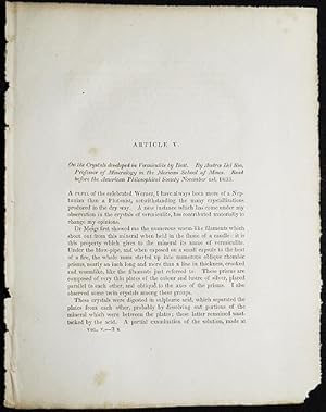 On the Crystals developed in Vermiculite by Heat by Andres Del Rio [Transactions of the American ...