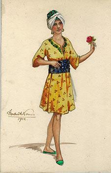 Persian or Indian Woman with a Rose; costume for a circa 1912 play.