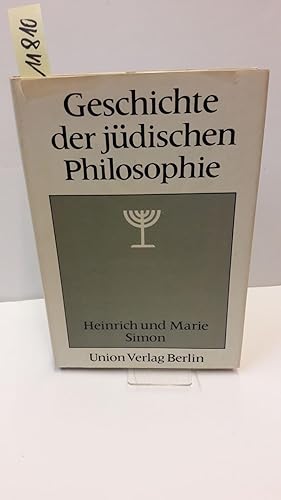 Seller image for Geschichte der jdischen Philosophie. for sale by AphorismA gGmbH