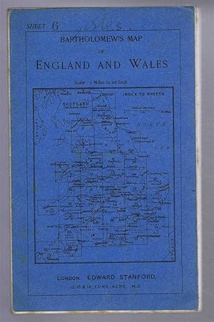 Bartholomew's Map of England and Wales, Sheet 6, Leeds and Harrogate, dissected & mounted on line...