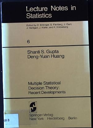 Bild des Verkufers fr Multiple statistical decision theory : recent developments. Lecture notes in statistics ; 6 zum Verkauf von books4less (Versandantiquariat Petra Gros GmbH & Co. KG)