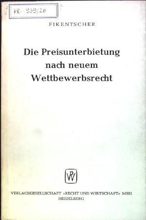 Immagine del venditore per Die Preisunterbietung nach neuem Wettbewerbsrecht venduto da books4less (Versandantiquariat Petra Gros GmbH & Co. KG)
