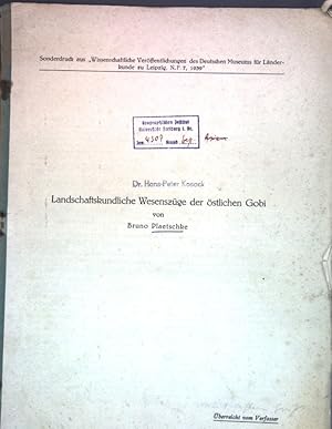 Seller image for Landschaftskundliche Wesenszge der stlichen Gobi; for sale by books4less (Versandantiquariat Petra Gros GmbH & Co. KG)