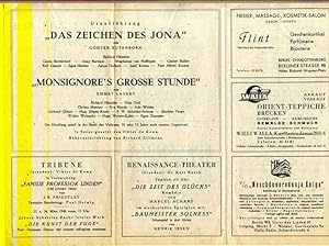 Uraufführung von " Das Zeichen der Jona " von Günter Rutenborn und " Monsignore`s grosse Stunde "...