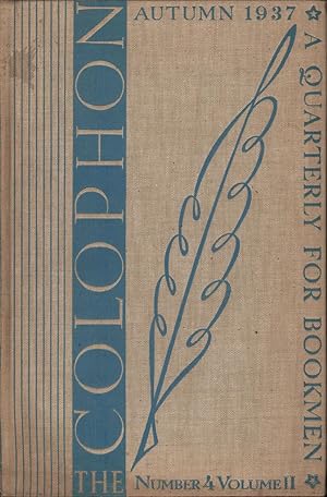 Seller image for The Colophon New Series. A Quarterly for Bookmen. Autumn 1937. Volume II, Number 4 for sale by Carnegie Hill Books