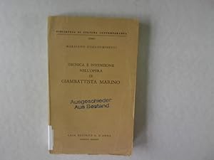 Immagine del venditore per Tecnica e invenzione nell Opera di Giambattista Marino. Biblioteca di Cultura Contemporanea, LXXXV. venduto da Antiquariat Bookfarm